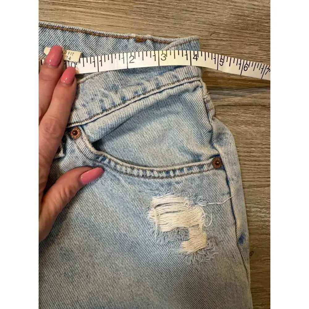 Vintage 80s Orange Tab Levi's 505 Jeans Thrashed Distressed Cropped 28x25 Grunge